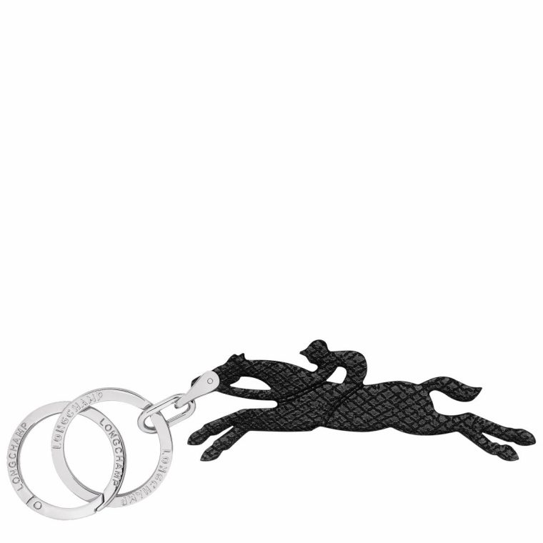 Le Pliage Key Rings Black - Leather Keyrings Women Longchamp Black