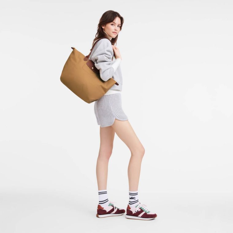 Le Pliage Original L Tote Bag Fawn - Recycled Canvas Shoulder Bags Fawn Women Longchamp