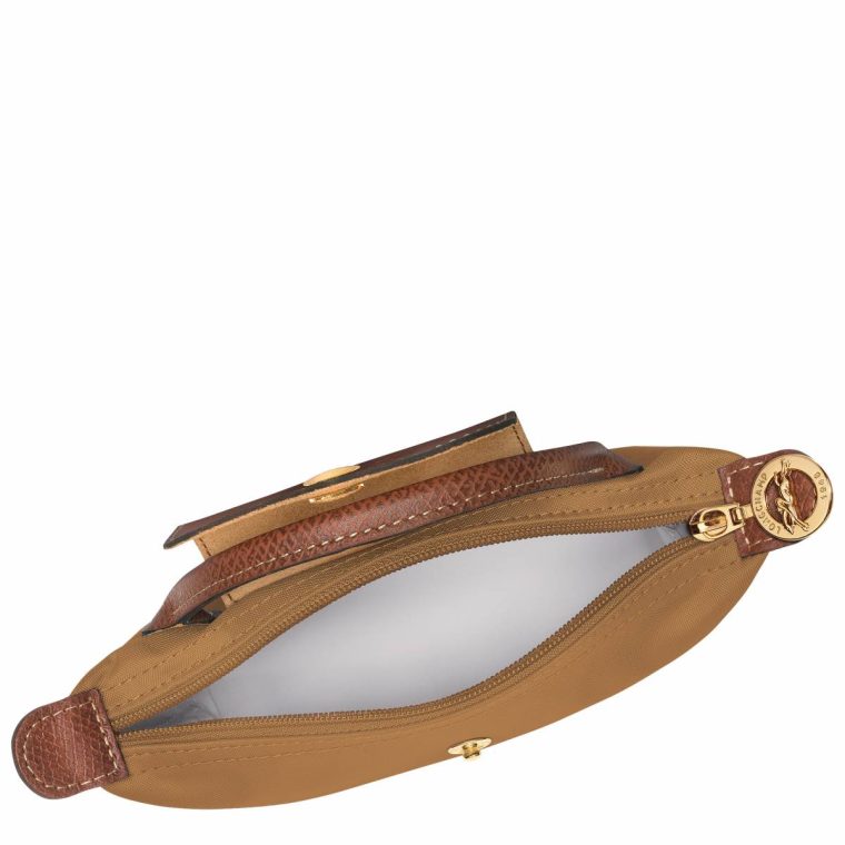 Le Pliage Original Pouch With Handle Fawn - Recycled Canvas Women Pouches & Cases Longchamp Fawn - Image 4