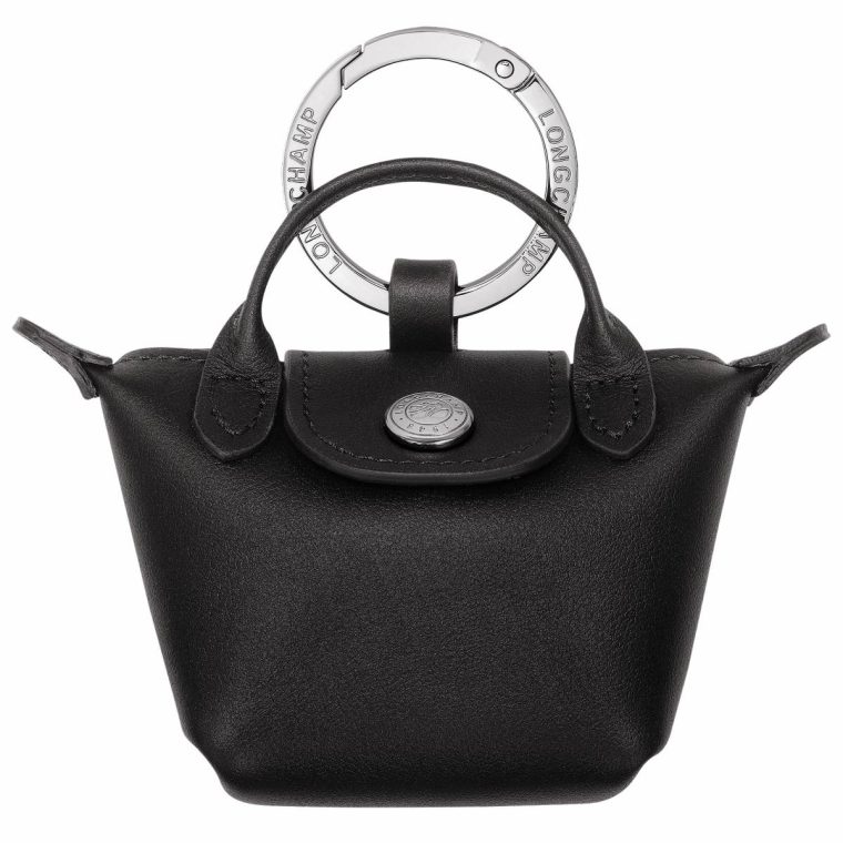 Le Pliage Xtra Airpods Case Black - Leather Black Keyrings Women Longchamp