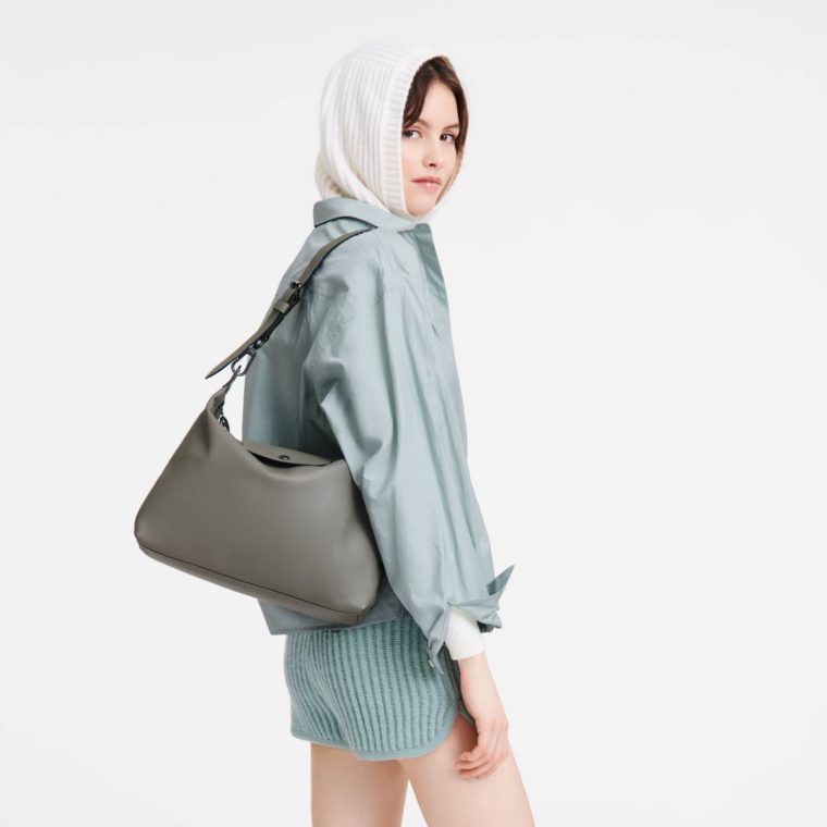 Le Pliage Xtra M Hobo Bag Turtledove - Leather Women Leather Bags Longchamp Turtledove - Image 2