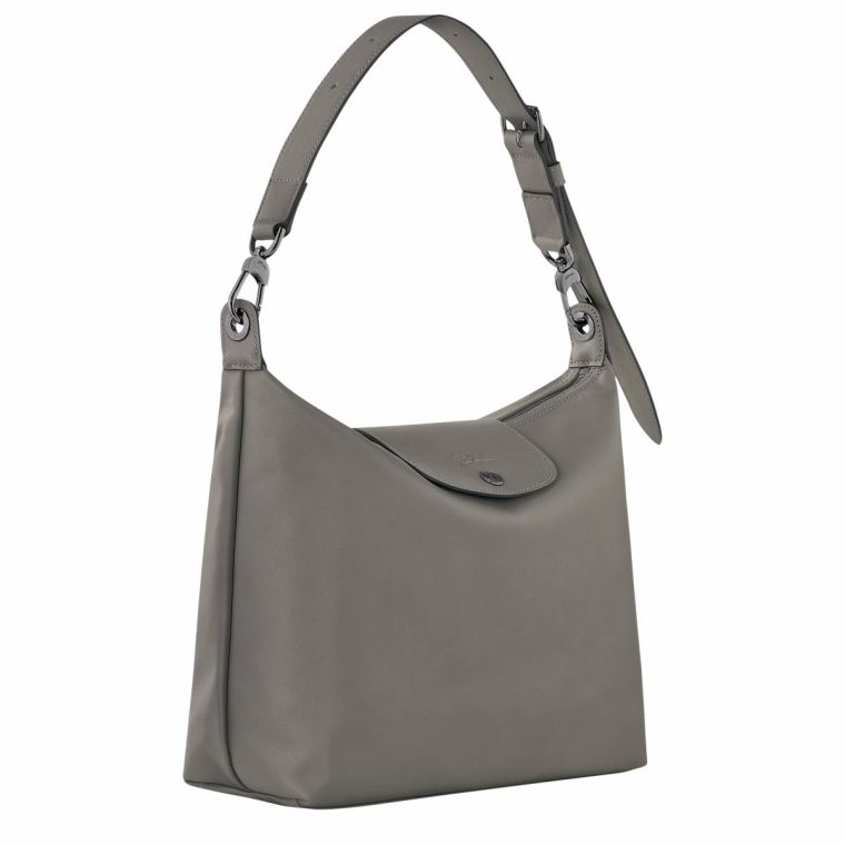 Le Pliage Xtra M Hobo Bag Turtledove - Leather Women Leather Bags Longchamp Turtledove - Image 3