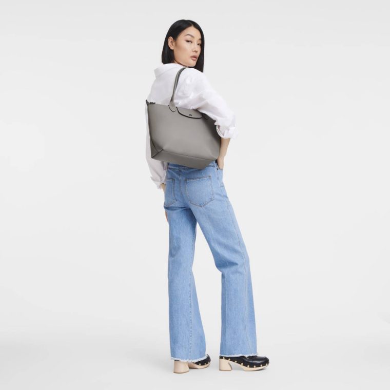 Le Pliage Xtra M Tote Bag Turtledove - Leather Turtledove Leather Bags Longchamp Women - Image 2