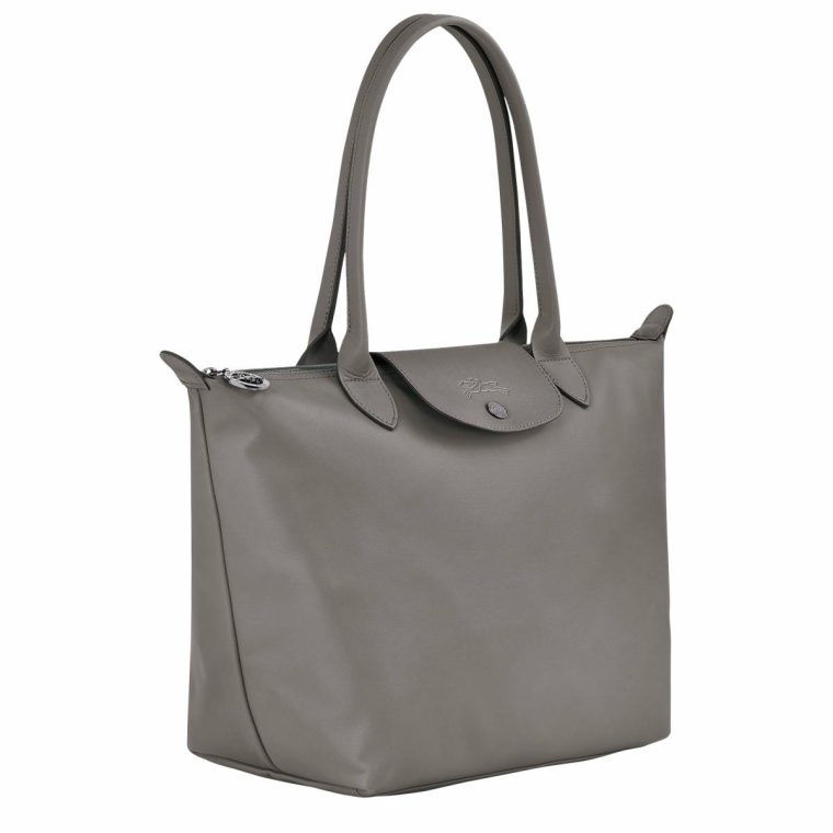Le Pliage Xtra M Tote Bag Turtledove - Leather Turtledove Leather Bags Longchamp Women - Image 3