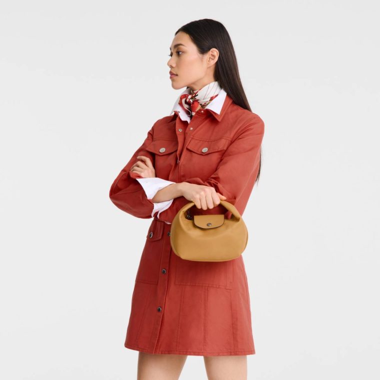 Le Pliage Xtra Xs Handbag Honey - Leather Longchamp Leather Bags Honey Women - Image 2