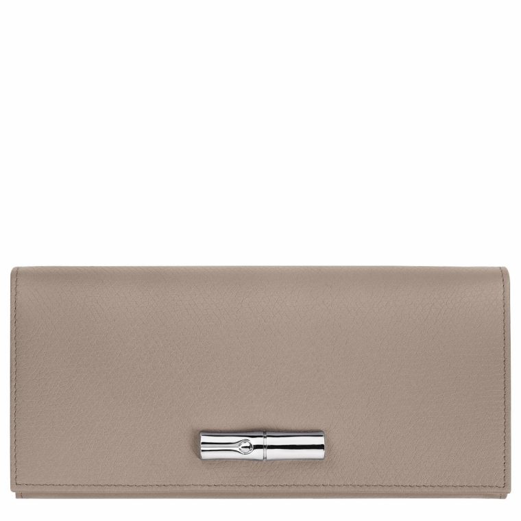 Le Roseau Flap Wallet Clay - Leather Women Longchamp Clay Leather Wallets