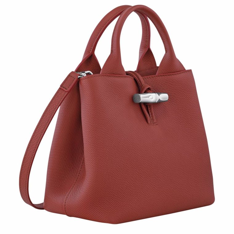 Le Roseau S Handbag Chestnut - Leather Chestnut Leather Bags Women Longchamp - Image 2