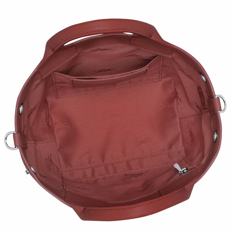 Le Roseau S Handbag Chestnut - Leather Chestnut Leather Bags Women Longchamp - Image 5