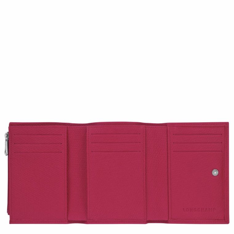 Le Roseau Wallet Beetroot - Leather Longchamp Beetroot Women Leather Wallets - Image 3