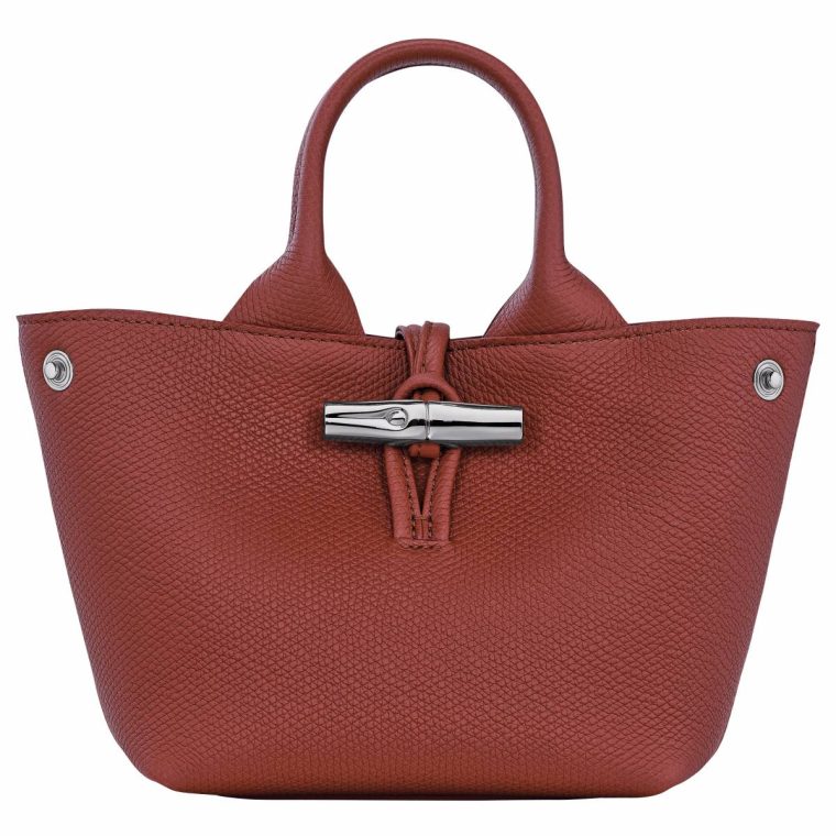Le Roseau Xs Handbag Chestnut - Leather Leather Bags Women Longchamp Chestnut - Image 5