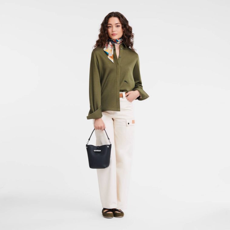 Leather Bags Black Women Le Roseau Xs Bucket Bag Black - Leather Longchamp - Image 2