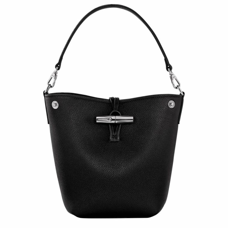 Leather Bags Black Women Le Roseau Xs Bucket Bag Black - Leather Longchamp