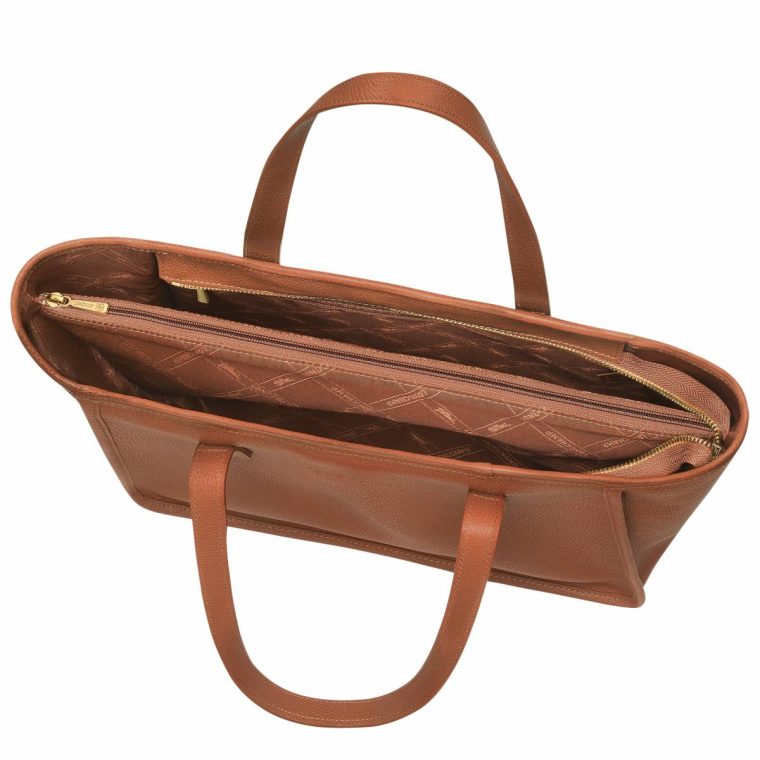 Leather Bags Caramel Women Longchamp Le Foulonné L Tote Bag Caramel - Leather - Image 5