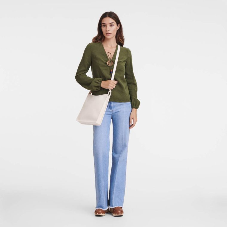 Leather Bags Le Foulonné M Crossbody Bag Paper - Leather Longchamp Women Paper - Image 2