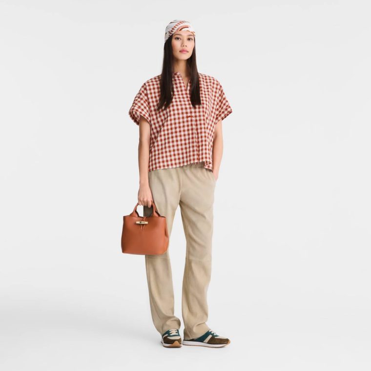 Leather Bags Le Roseau S Handbag Bark - Leather Women Bark Longchamp - Image 2