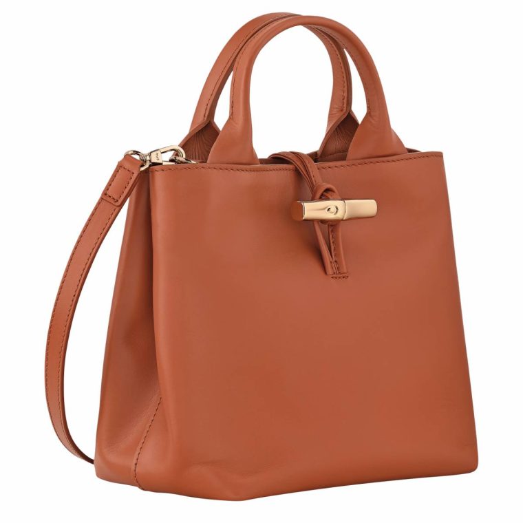 Leather Bags Le Roseau S Handbag Bark - Leather Women Bark Longchamp - Image 3