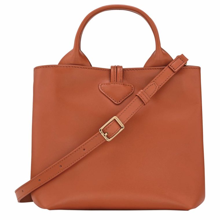 Leather Bags Le Roseau S Handbag Bark - Leather Women Bark Longchamp - Image 4