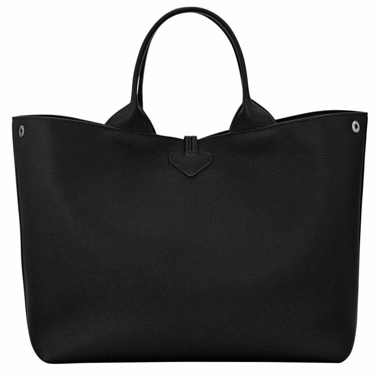 Leather Bags Longchamp Le Roseau L Handbag Black - Leather Black Women - Image 4