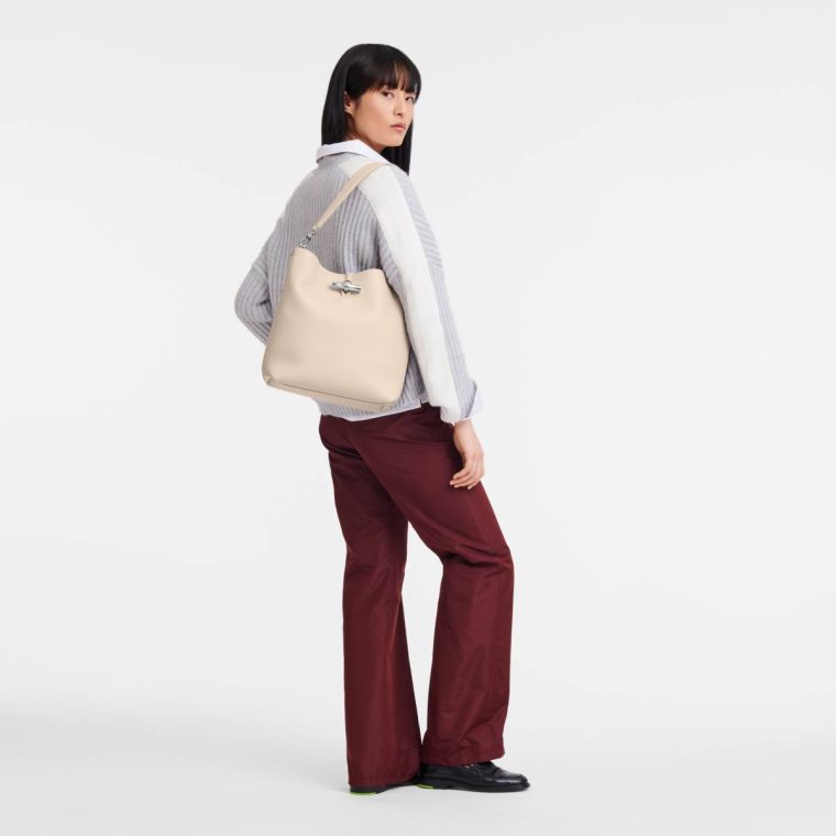 Leather Bags Longchamp Paper Le Roseau M Shoulder Bag Paper - Leather Women - Image 2