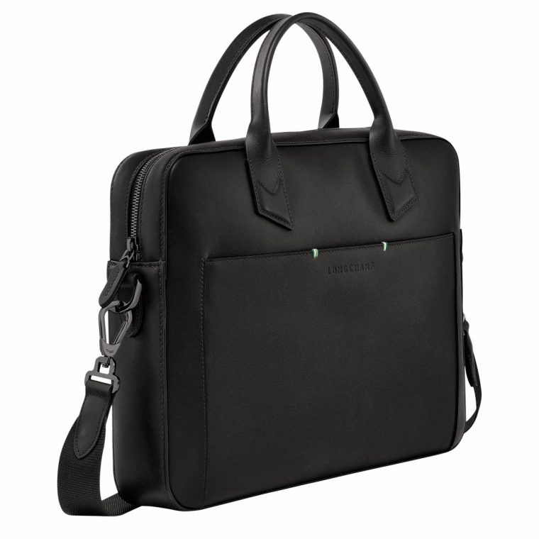Leather Bags Longchamp Sur Seine Briefcase Black - Leather Men Black - Image 3