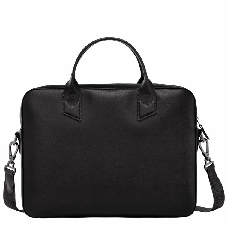 Leather Bags Longchamp Sur Seine Briefcase Black - Leather Men Black - Image 4