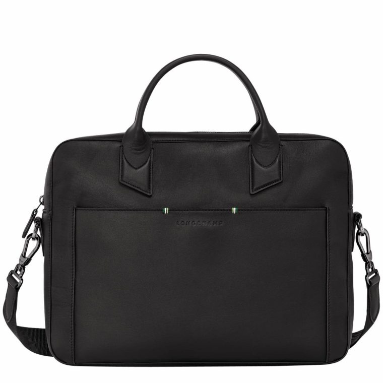 Leather Bags Longchamp Sur Seine Briefcase Black - Leather Men Black