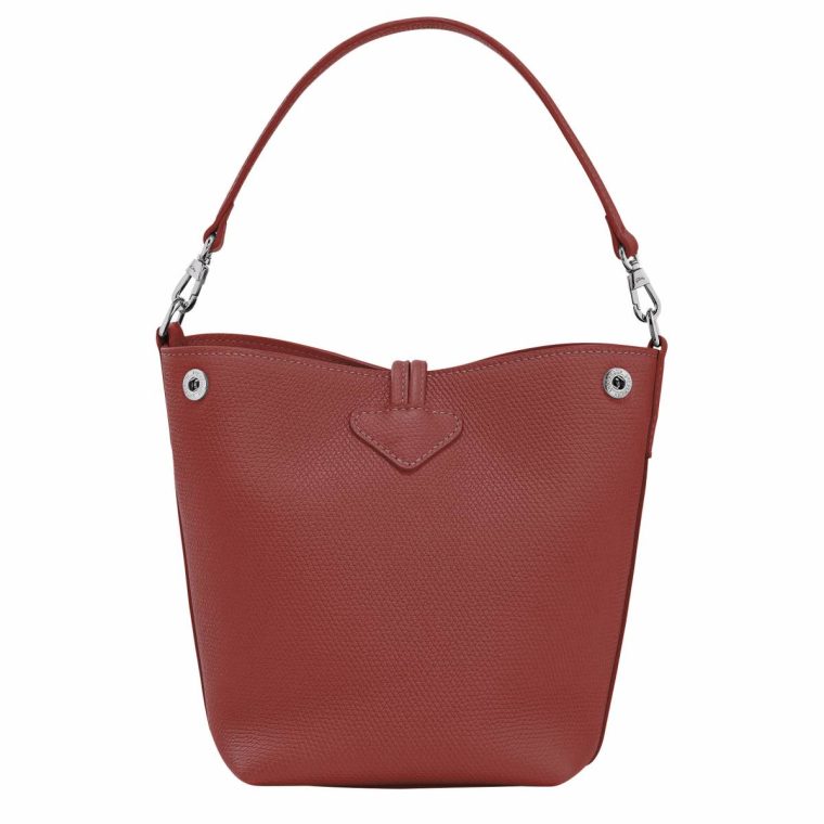 Leather Bags Women Chestnut Longchamp Le Roseau Xs Bucket Bag Chestnut - Leather - Image 4