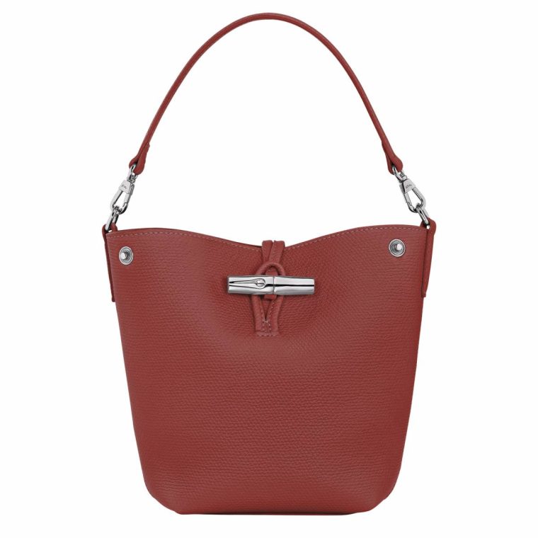 Leather Bags Women Chestnut Longchamp Le Roseau Xs Bucket Bag Chestnut - Leather