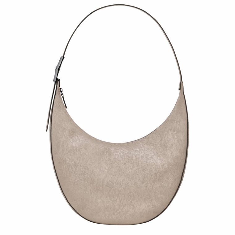 Leather Bags Women Clay Le Roseau Essential L Crossbody Bag Clay - Leather Longchamp