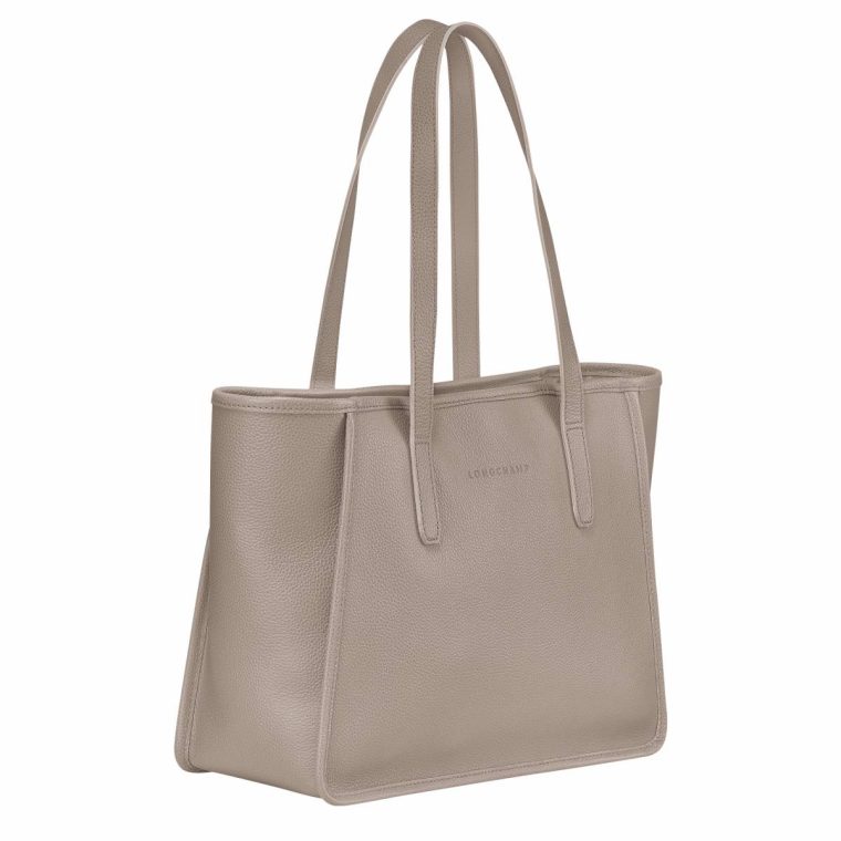 Leather Bags Women Le Foulonné L Tote Bag Turtledove - Leather Longchamp Turtledove - Image 3