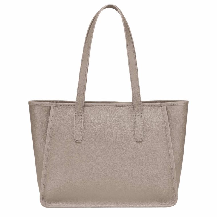 Leather Bags Women Le Foulonné L Tote Bag Turtledove - Leather Longchamp Turtledove - Image 4