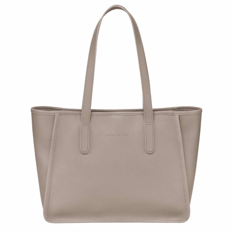 Leather Bags Women Le Foulonné L Tote Bag Turtledove - Leather Longchamp Turtledove