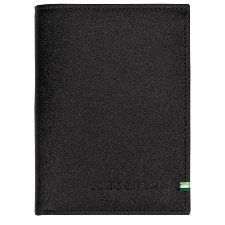 Leather Wallets Black Men Longchamp Sur Seine Wallet Black - Leather