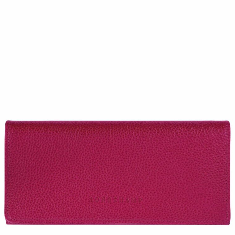 Leather Wallets Le Foulonné Continental Wallet Beetroot - Leather Longchamp Beetroot Women