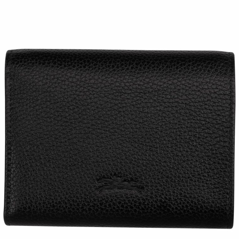 Leather Wallets Le Foulonné Wallet Black - Leather Longchamp Women Black - Image 2