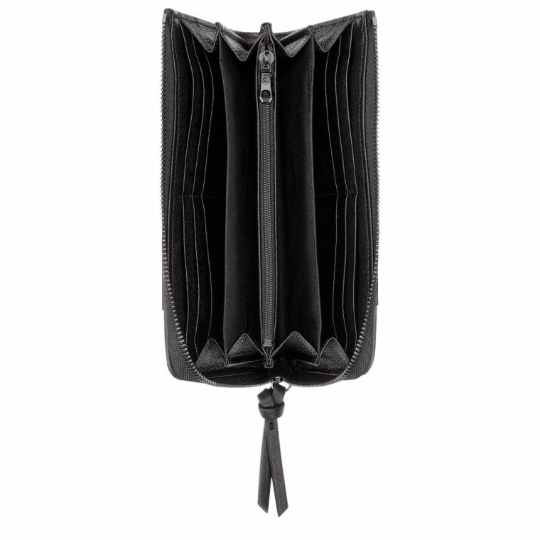 Leather Wallets Longchamp 3D Zip Around Wallet Black - Leather Black Women - Image 2