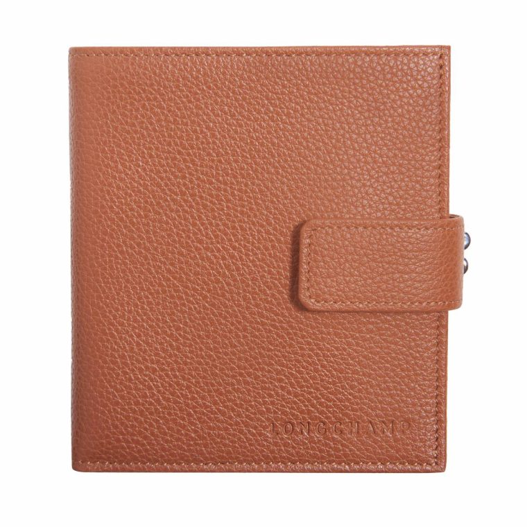 Leather Wallets Longchamp Le Foulonné Compact Wallet Caramel - Leather Caramel Women