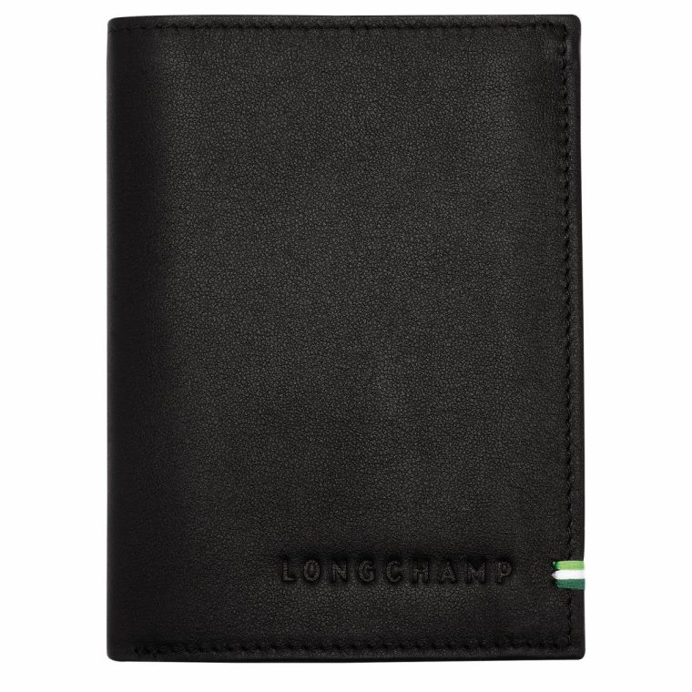 Leather Wallets Men Longchamp Sur Seine Wallet Black - Leather Black