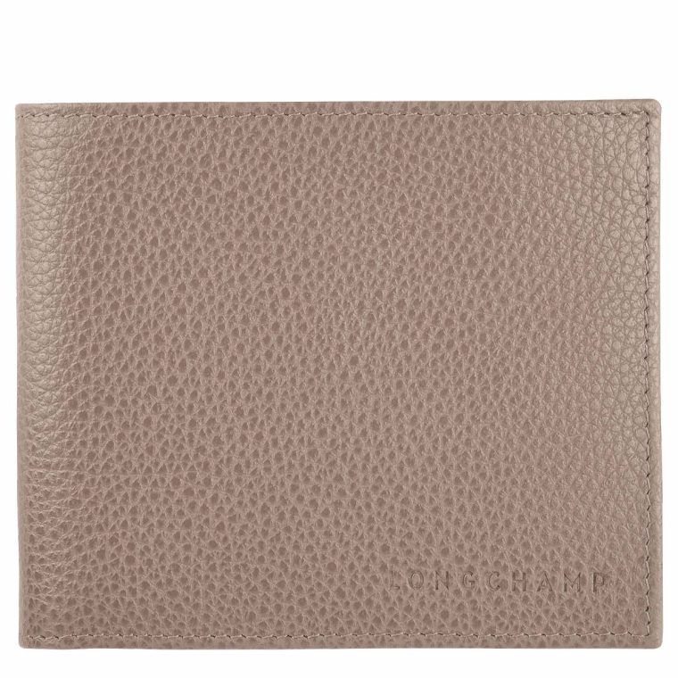 Leather Wallets Turtledove Longchamp Le Foulonné Wallet Turtledove - Leather Women