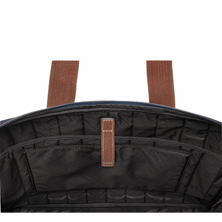 Longchamp Boxford L Briefcase Blue - Recycled Canvas Briefcase Men Blue - Image 4