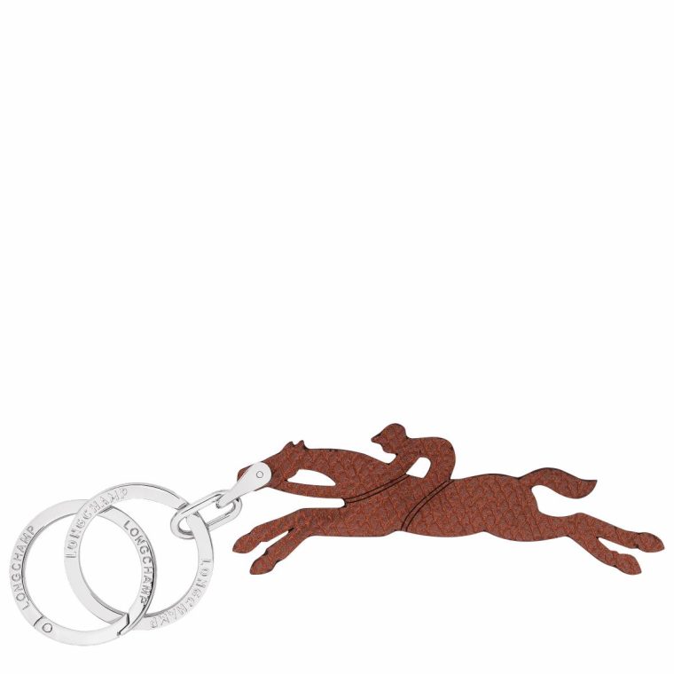 Longchamp Brown Le Pliage Key Rings Brown - Leather Keyrings Women