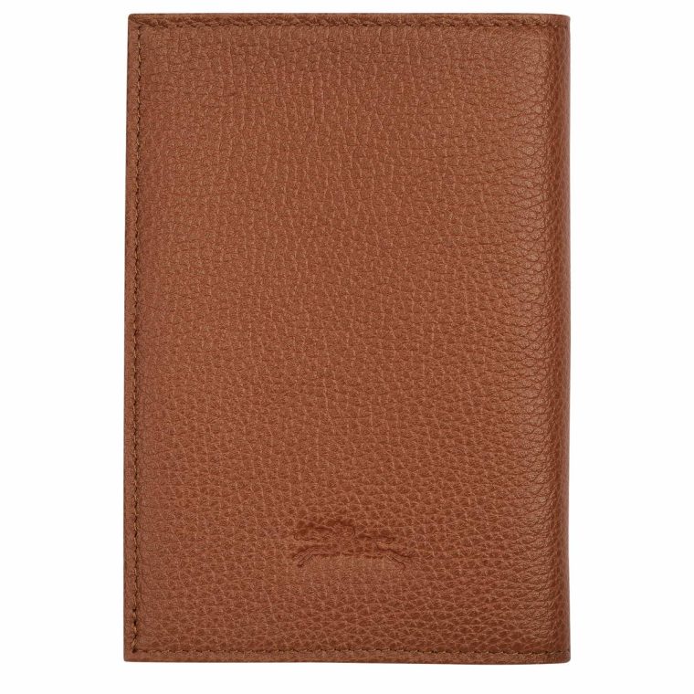 Longchamp Caramel Le Foulonné Passport Cover Caramel - Leather Women Pouches & Cases - Image 2