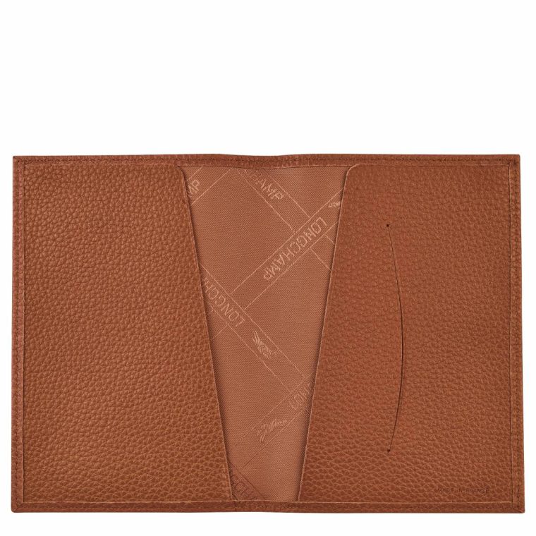 Longchamp Caramel Le Foulonné Passport Cover Caramel - Leather Women Pouches & Cases - Image 3