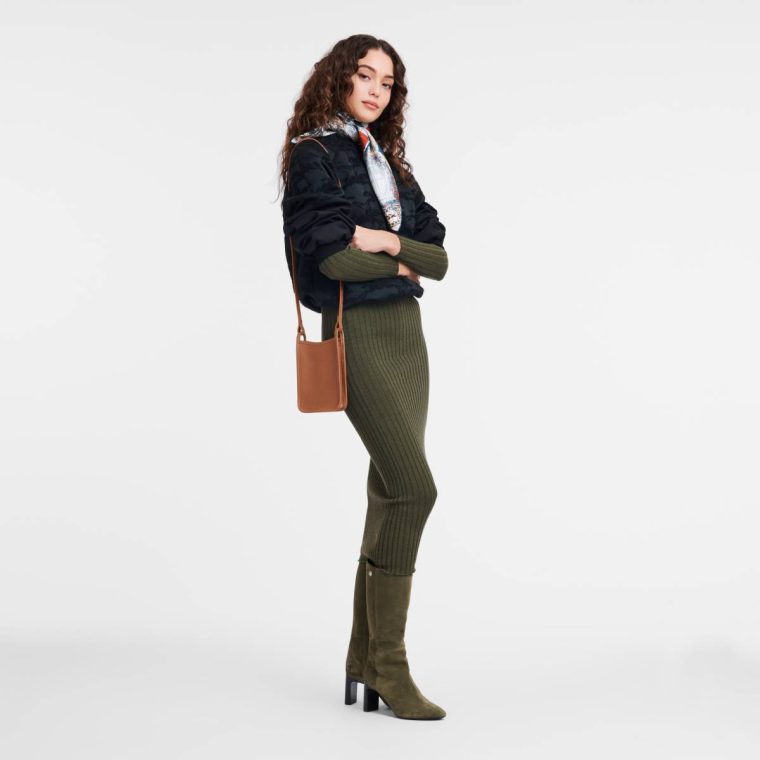 Longchamp Caramel Women Le Foulonné Phone Case Caramel - Leather Phone Cases - Image 2