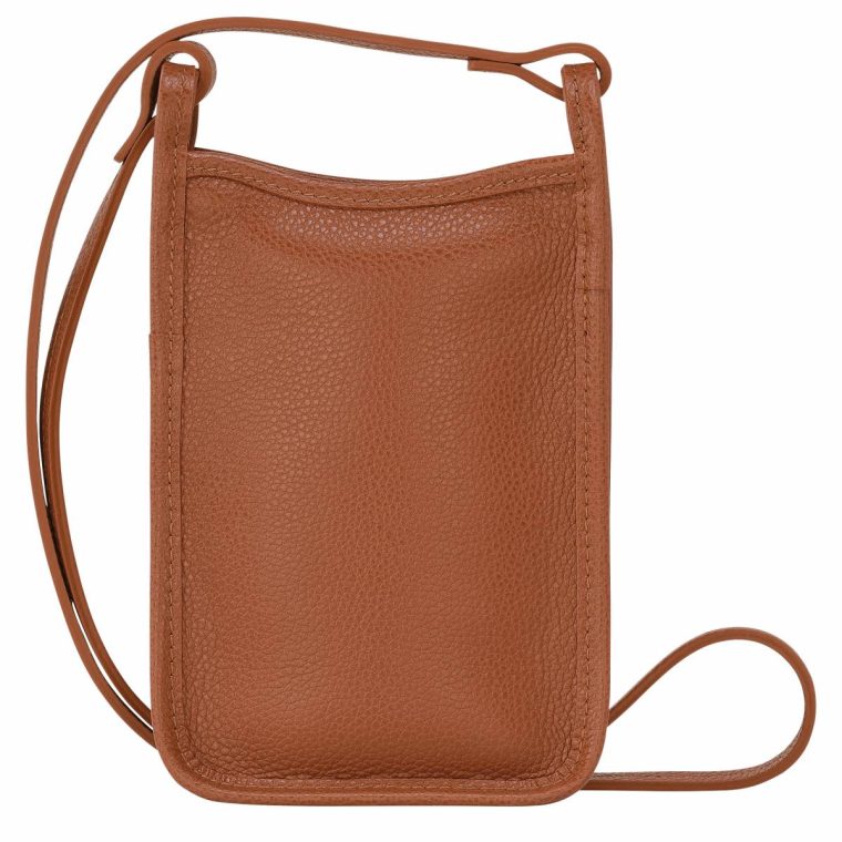 Longchamp Caramel Women Le Foulonné Phone Case Caramel - Leather Phone Cases - Image 4
