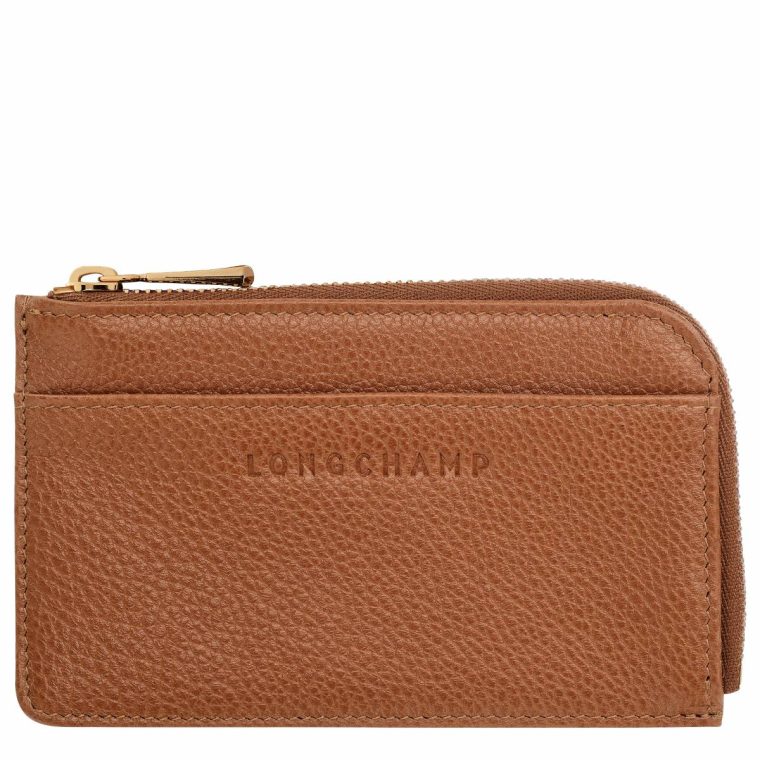 Longchamp Cardholders & Coin Purses Caramel Women Le Foulonné Card Holder Caramel - Leather