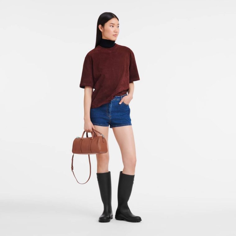 Longchamp Cognac Daylong M Handbag Cognac - Leather Women Leather Bags - Image 2