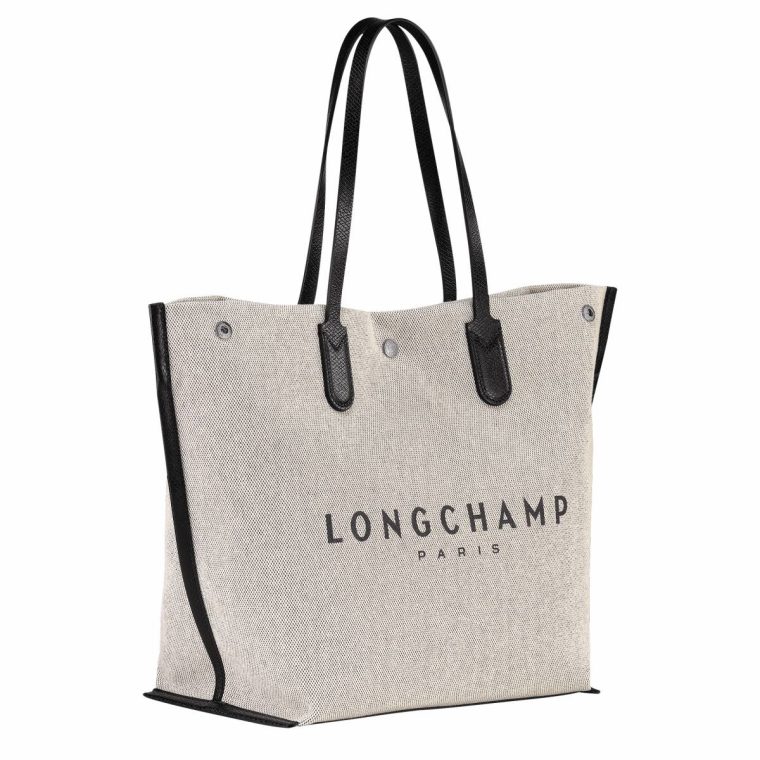 Longchamp Ecru Essential L Tote Bag Ecru - Canvas Women Shoulder Bags - Image 3