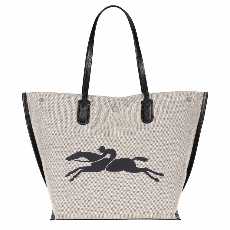 Longchamp Ecru Essential L Tote Bag Ecru - Canvas Women Shoulder Bags - Image 4