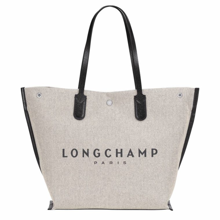 Longchamp Ecru Essential L Tote Bag Ecru - Canvas Women Shoulder Bags